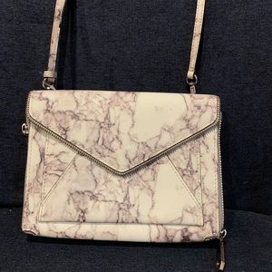 Marble leather crossbody bag